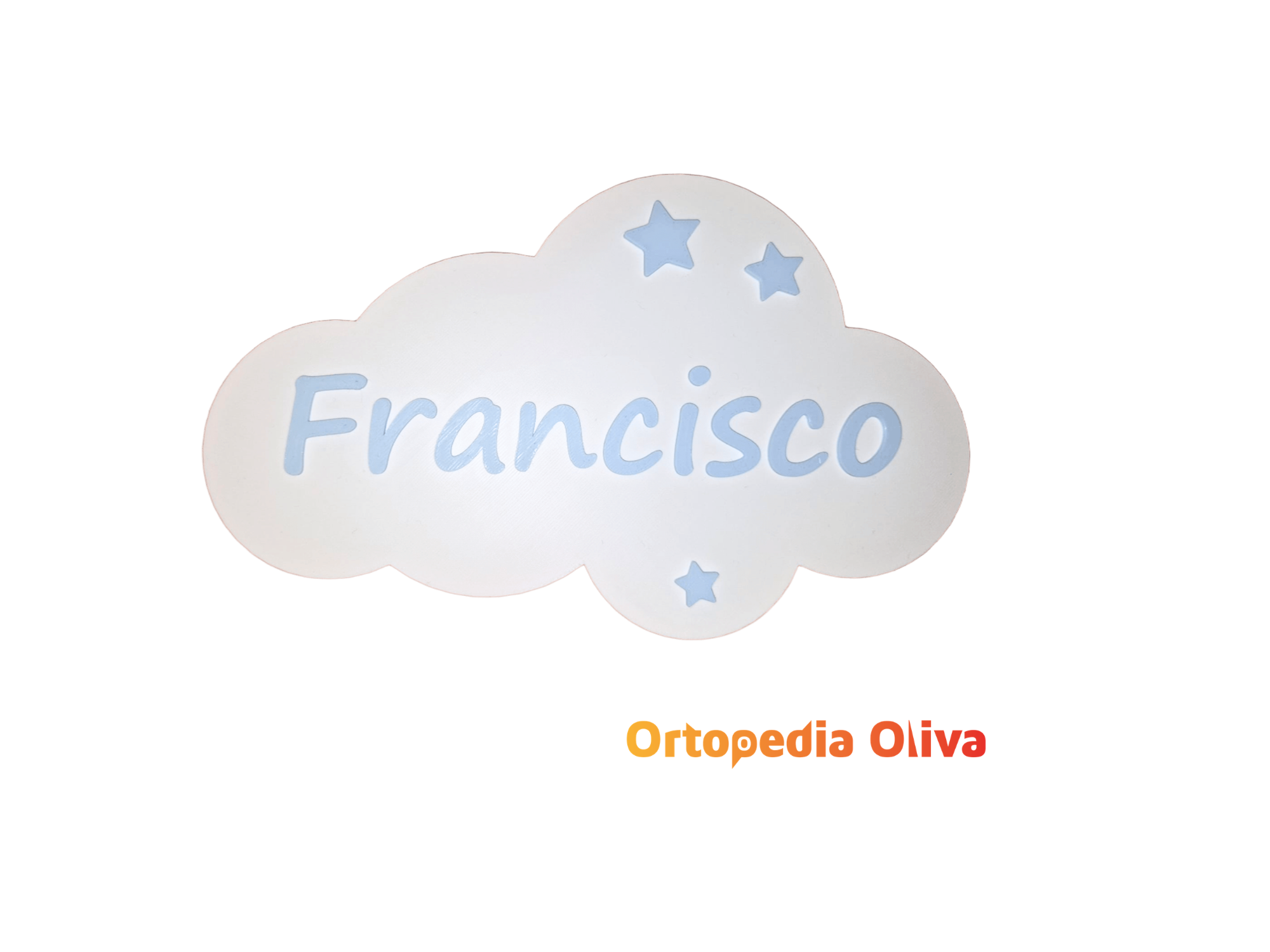 Nube 3D Personalizada con Nombre para Bebé