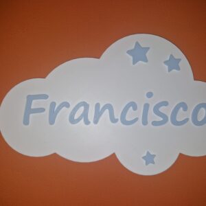 Nube 3D Personalizada con Nombre para Bebé