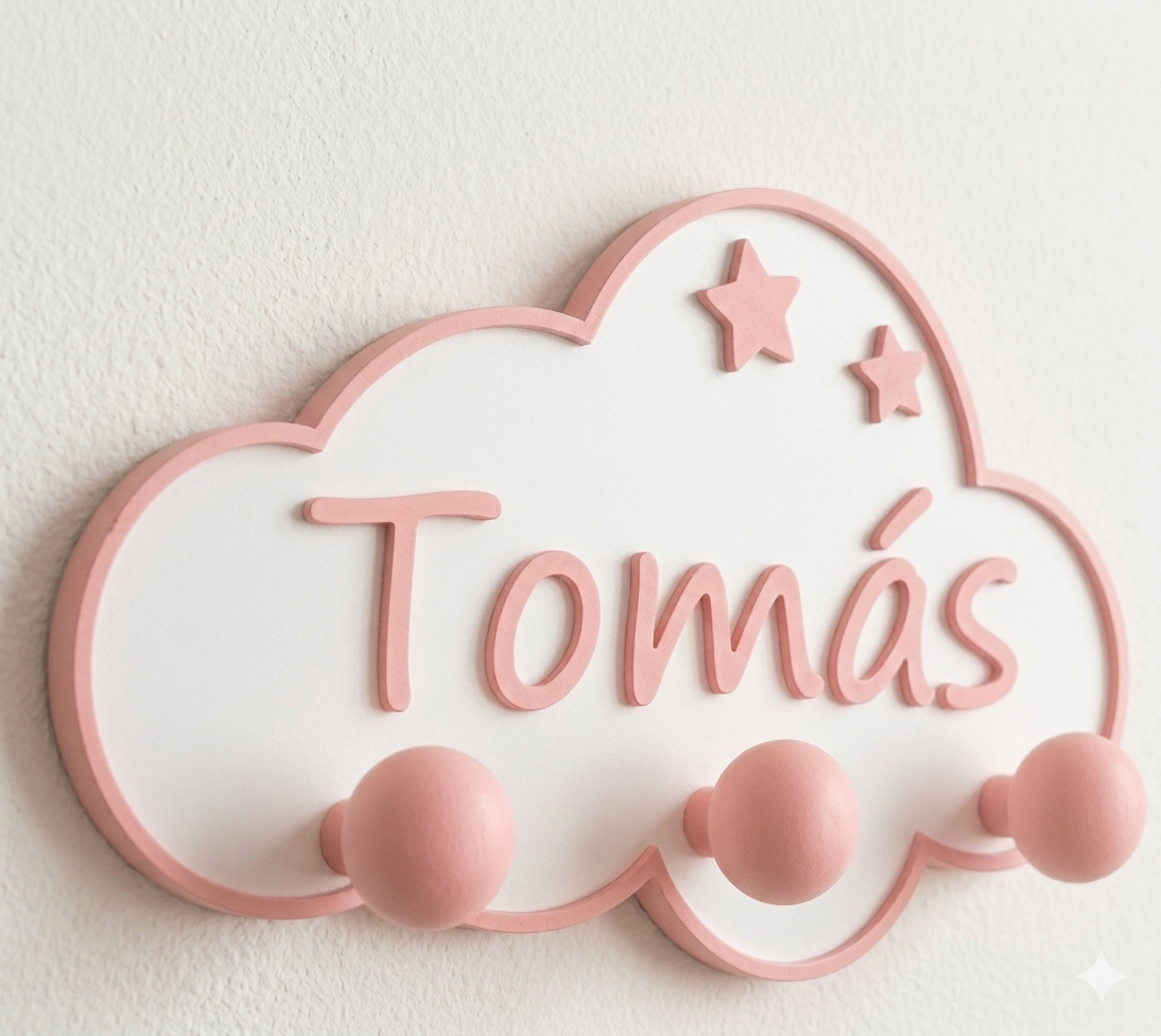 Percha de pared en color Rosa